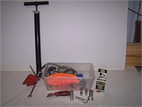 hunting beanie, misc tools ,bike air pump