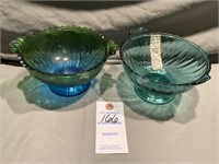 2-VTG Jeannette Ultramarine Blue Candy Dishes