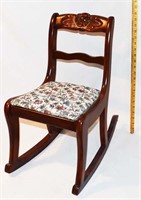 LEXINGTON CHAIR CHILD'S ROSE CARVED CREST ROCKER