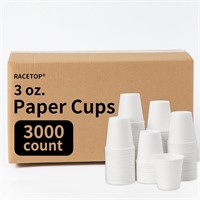 RACETOP 3 oz Paper Cups  3000 Pack