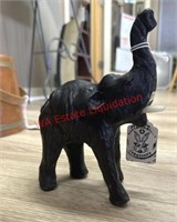 Vintage Kashmir Elephant Wrapped in Leather