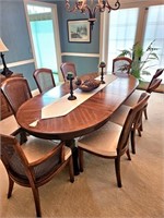 Bernhardt Flair Dinette Table & 8 Cane Back Chairs