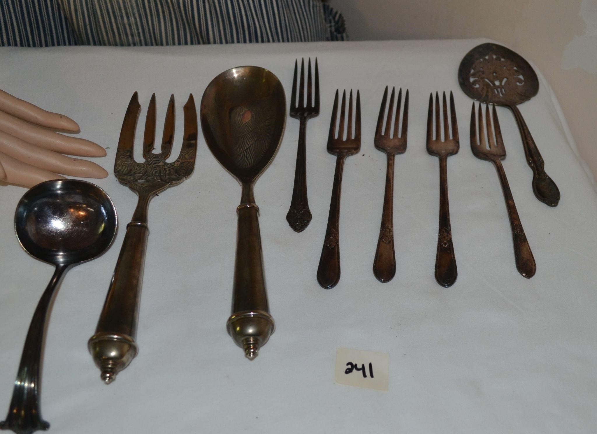 Antique silverplate Flatware lot