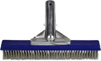 Aluminum-Back Pool Wall Brush  10-Inch  Silver