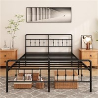 King Metal Bed Frame w/Headboard & Footboard