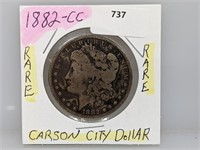 RARE 1882-CC 90% Silver Morgan $1 Dollar