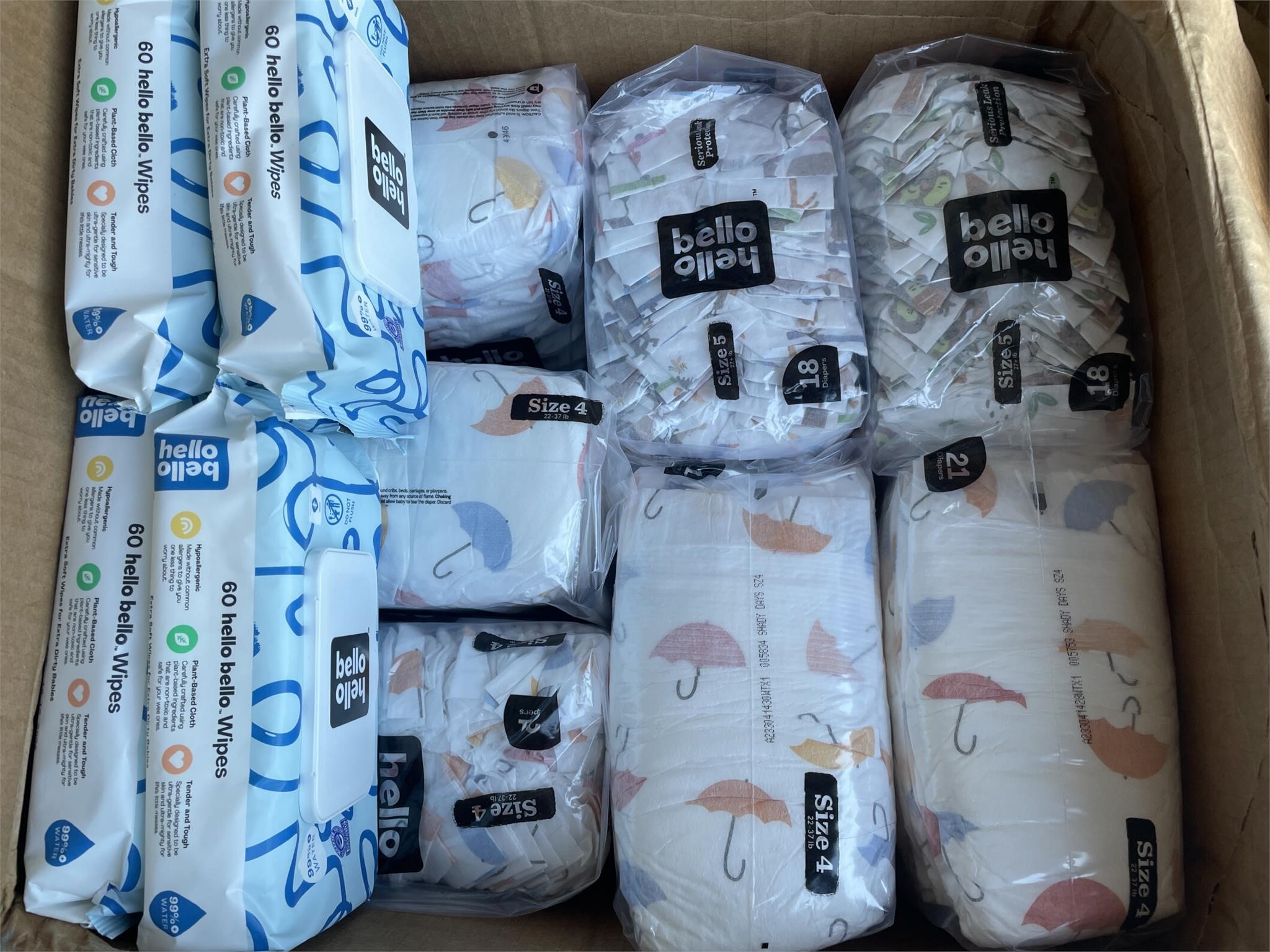 Lot Hello Bello Diapers 105 size 4, 36 size 5, 4 s