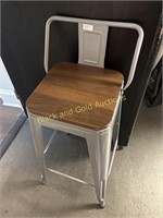 Modern Wood Seat, Metal Framed Barstool