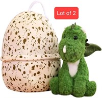 Lot of 2 - 2 in 1 Dragon In Plush Egg, Dragon Meas