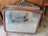 1950's Tiger Wood Dresser Mirror