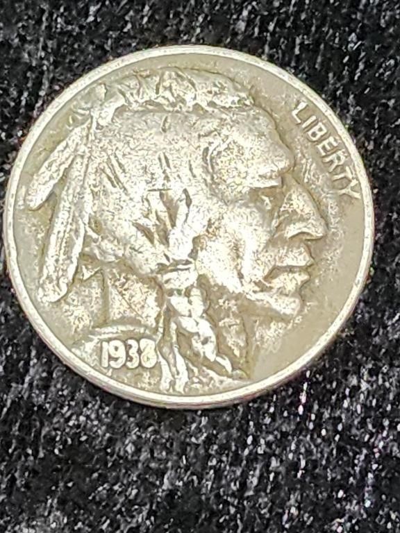 U.SA. 5 Cent 1938 D Buffalo Nickel