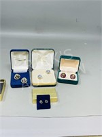 3 sets Scottish cufflinks & Thistle earrings