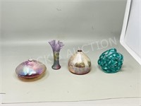 assorted art glass pieces