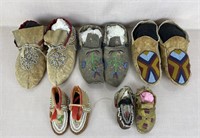 Assortment of Beaded Native American Moccasins