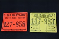 1968 Maryland State Wide Hunter License and a