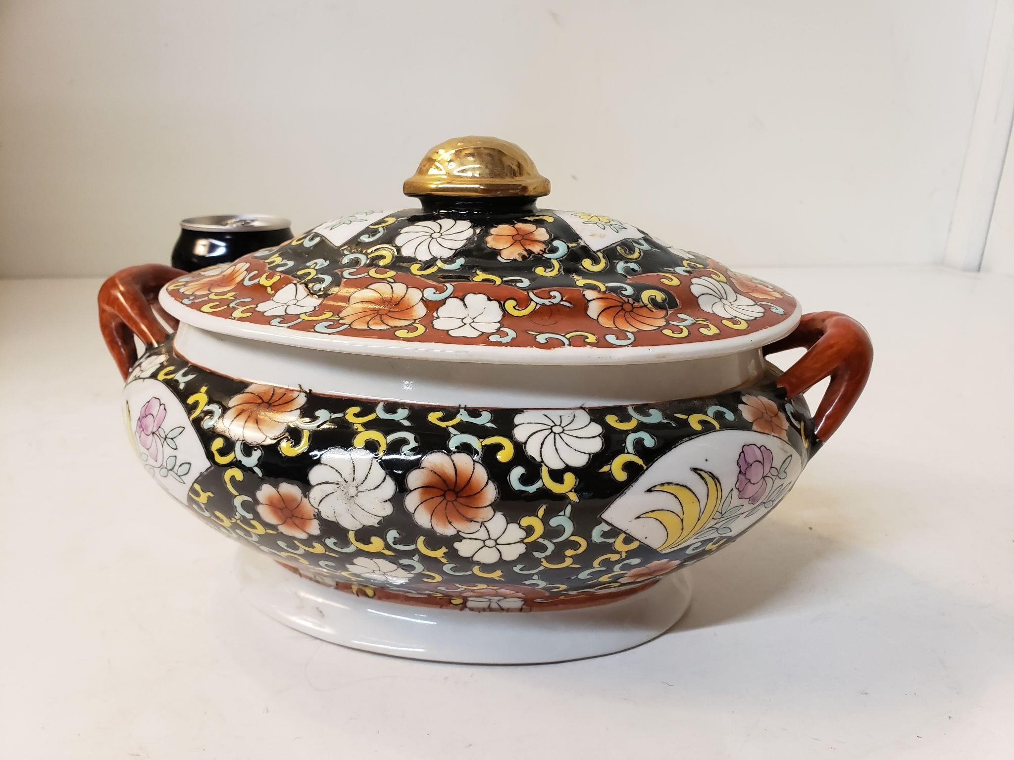 Hand-Painted Vegetable Serving Dish from China