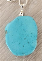 Turquoise Freeform Slice Gemstone Necklace
