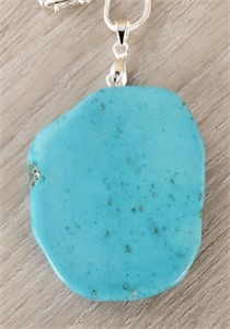 Turquoise Freeform Slice Gemstone Necklace