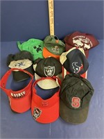 Ball Cap Lot Raiders, Texans, Wolfpack