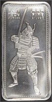 (1) 10 OZ .999 SILVER SAMURAI BAR