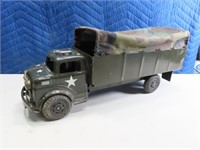 vintage MARX LUMAR Tin Metal Army 18" Toy Van NICE