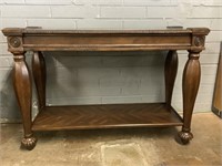 Sofa Table W/Glass Top, 34in Tall X 50in Wide