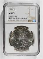 1888 MORGAN DOLLAR NGC MS-63