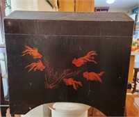 Handmade Black Lacquer Goldfish Box