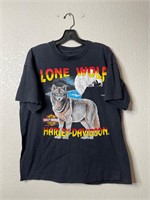 Vintage 1990s Harley Davidson Lone Wolf Shirt