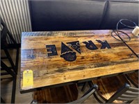 WOOD 4-TOP TABLES WITH ''KRAVE'' ENGRAVED - 42''