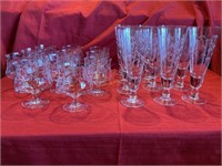 Noritake etched bamboo cordial & Pilsner glasses