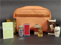 Coral Makeup Bag with Travel Perfumes