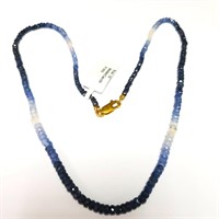 $1200 10K  Natural Sapphire 16" (53ct) Necklace