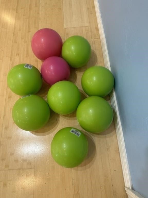 Lot of (9) Rubber Yoga Balls