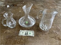 Clear Glass vase/pitcher Lot