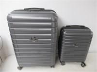 "Used" 2-Pc Delsey Shadow Hardside Luggage, Grey