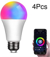 4Pcs Smart Bulb LED 7W Light Bulb WiFi E26 Bulbs