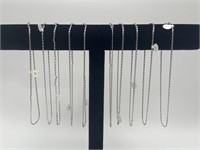 10 - 16” Chain Necklaces - 925 - Approximately