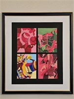 Framed Abstract & Colorful Polyptych Artwork