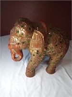 14" Wood Indian Elephant (heavy)