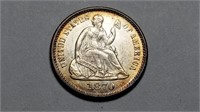 1870 Seated Liberty Half Dime Uncirculated Toned