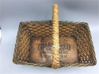 Early wicker advertising basket