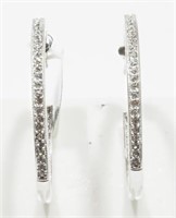 High Fashion Medium Size Crystal Hoop Earrings