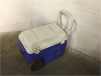 Blue Rolling Coleman Portable Cooler