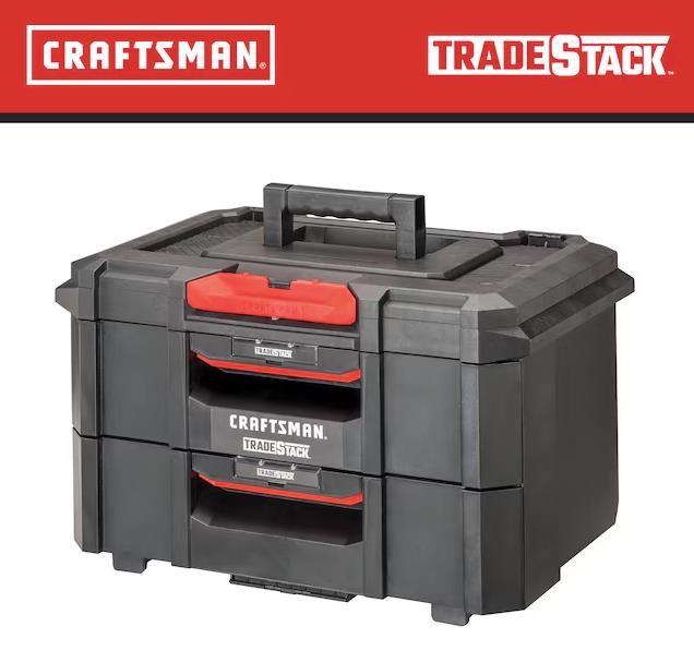 CRAFTSMAN TRADESTACK 2-Drawer Black Tool Box