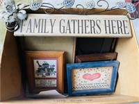 Household Signs including "Family Gathers Here"
