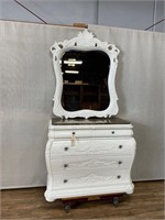 Schnadig White Marble Top Chest w/Mirror ASIS