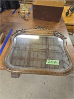 Vintage carved oak mirror 22x22