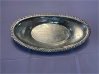 Crosby Silverplate Oval Bread Tray -etched pattern