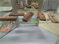 Five wooden block planes as shown